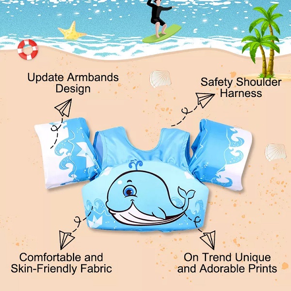 Natucare boys girls flotation kids swim jacket float vest life jacket for kid water park