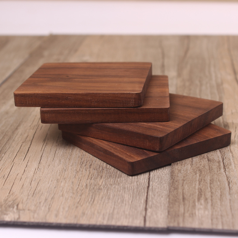walnut coaster square round tea coaster wooden insulated mat dining table mat wooden placemat tea coaster