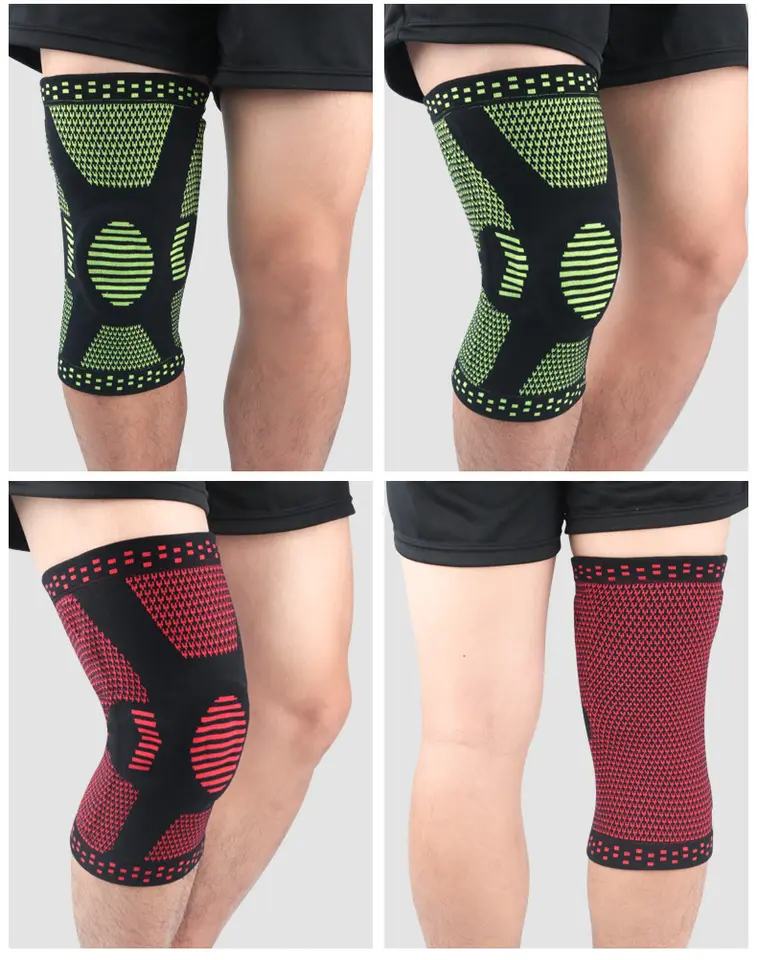 Professional sports knee pads fitness spring support silicone anti-collision knee pads riding leggings basketball climbing guard