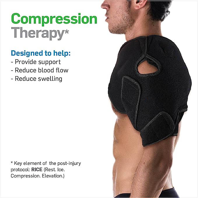Cold/Hot Shoulder Ice Pack, Pain Relieving Shoulder Support – Cooling or Heating Pad