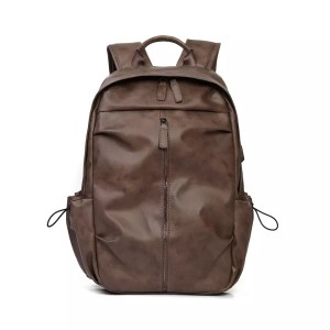 2022 New Brand Bag Custom Travel Knapsack 15 Inches Large Capacity PU Leather Laptop Backpack With USB Charge Port