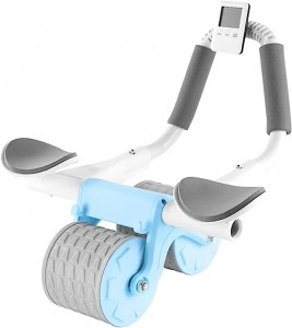 Automatic Rebounding Ab Wheel, Abdominal Roller Core Exercise Equipment with Elbow Support and Timer