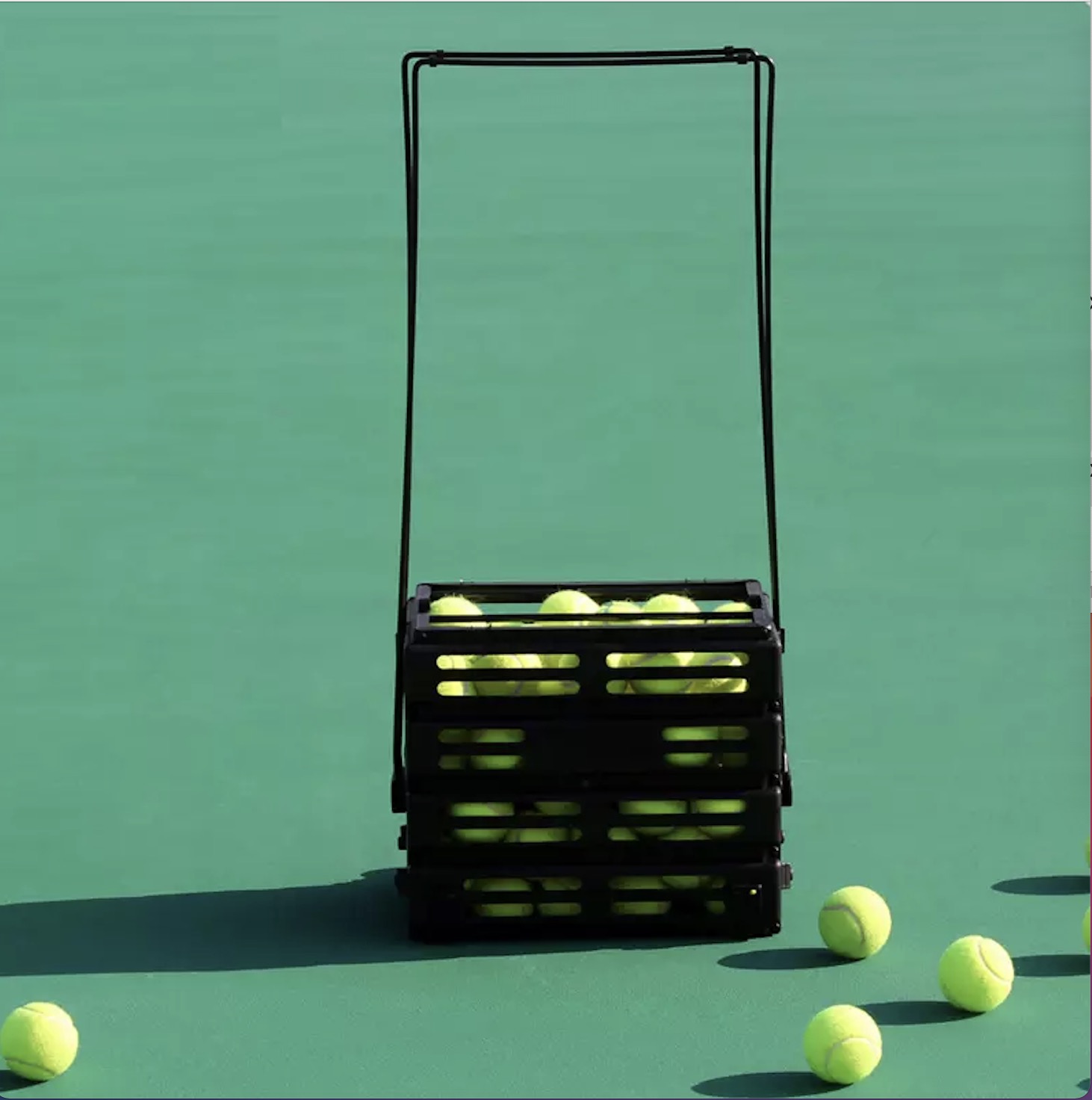 Factory wholesale eco plastic portable tennis ball pickup detachable tennis hopper storage 72 pcs balls