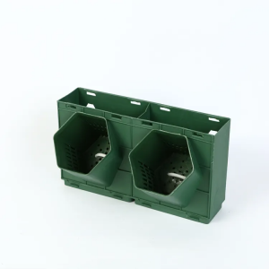 2 Pockets Green Self Watering Vertical Wall Planter Plastic Flower Pots Home Decoration Outdoor And Indoor