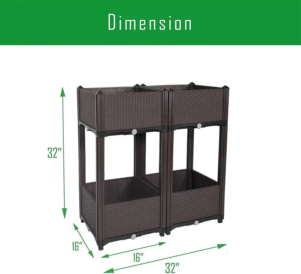 Multiple Combinations Vertical Garden Raised Bed Elevated Planters to Grow VegetablesPlanting Box Container for Patio