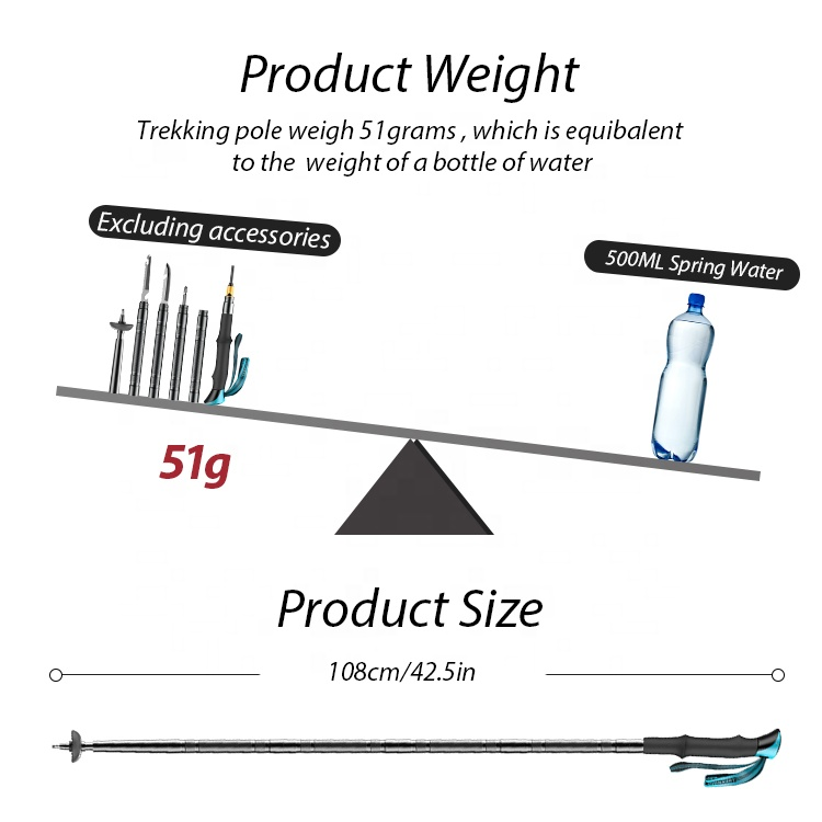  Collapsible Aluminium Multifunctional Tactical Trekking Survival Pole Tactical Walking Stick