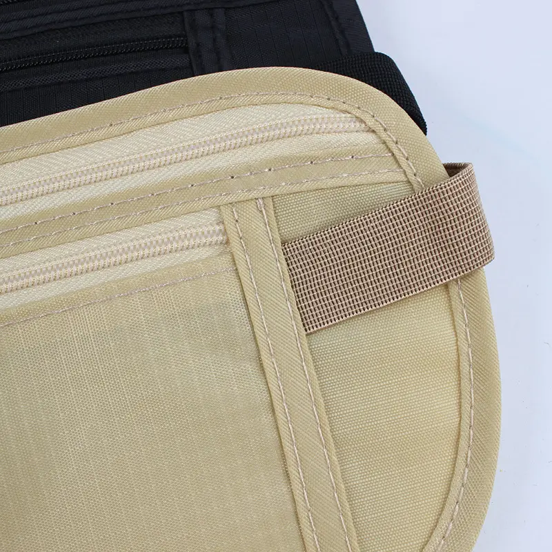 Anti-Theft Travel cell phone mini waist pouch bag custom logo ultra-thin Secret Hide belt Wallet Money Waist Bag for men women