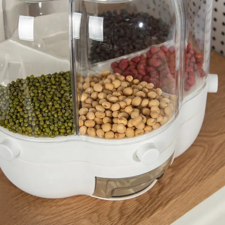 20kg moisture-proof sealed cylinder rotating food distributor box 25KG rice and grain storage distributor container