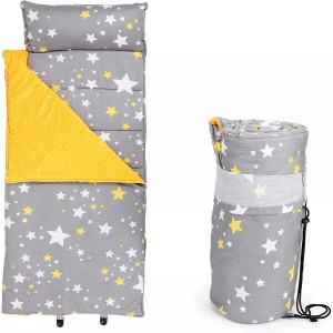 Toddler Nap Mat with Carry Bag Sleeping Bag with Removable Pillow Toddler Travel Bed Lightweight