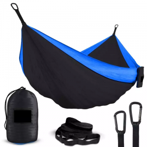 Outdoor camping nylon 210T hammock with tree strap for double people