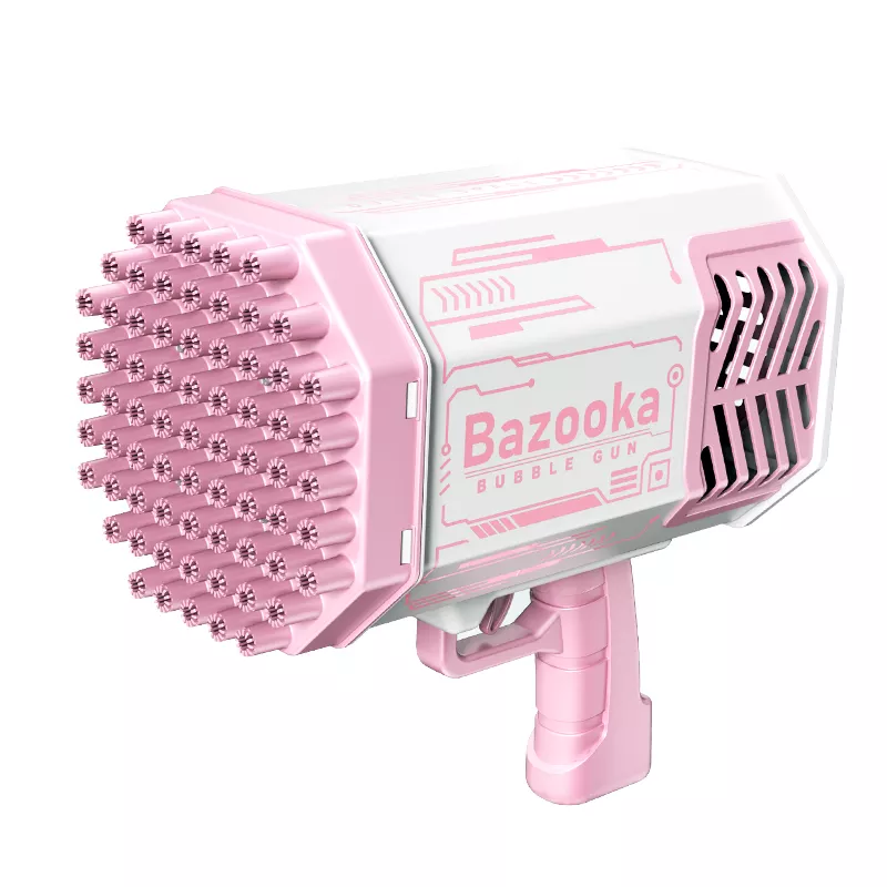 Plastic 69 Holes Bazooka Bubble Gun Light up Bubble Toys Gun Rechargeable Electric Bubbles Machine Outdoor Summer Toys for Kids