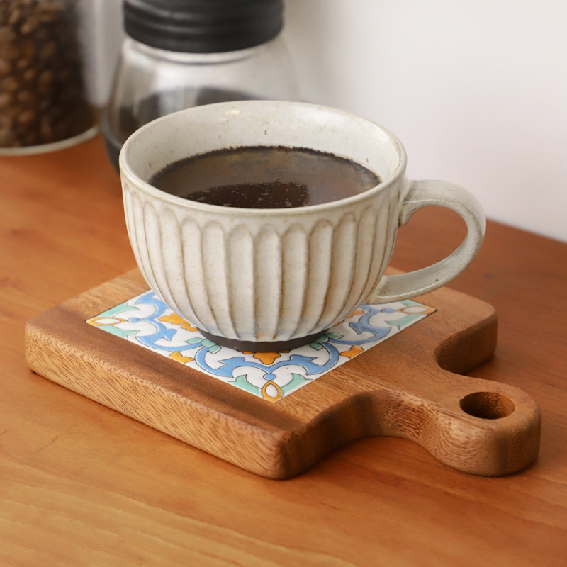 Pot mat Wooden anti-scald plate mat Solid wood dining table insulated mat Table mat Acacia wood