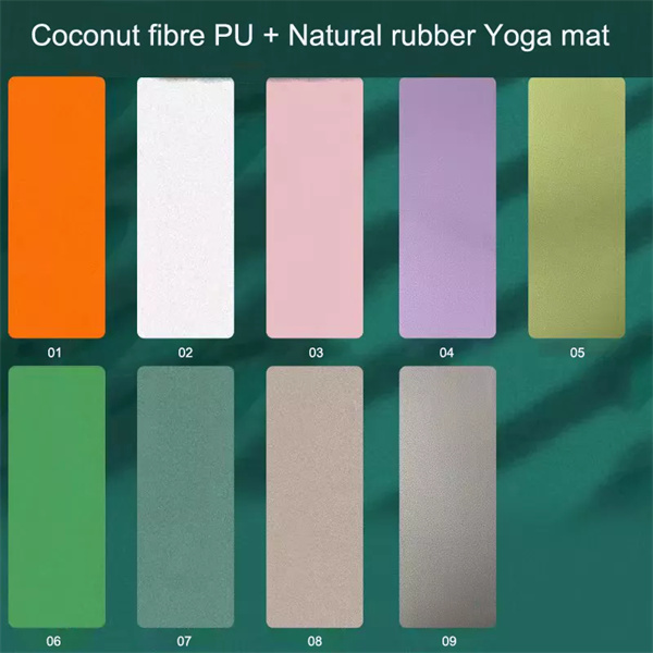 2022 New upgraded Coconut fiber PU natural rubber yoga mat
