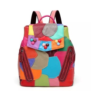 Fashion Casual Large-capacity College Style Travel Bag Backpack Women Ladies Backpack Genuine Leather Student Backpack