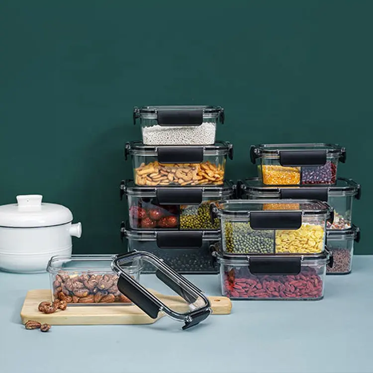 1~3 Compartment BPA-Free Leakproof Stackable Durable Food Lunch Box Airtight Plastic Kitchen Food Storage Container