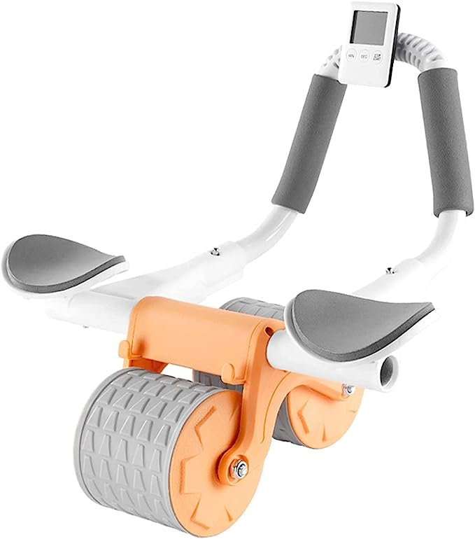 Automatic Rebounding Ab Wheel, Abdominal Roller Core Exercise Equipment with Elbow Support and Timer