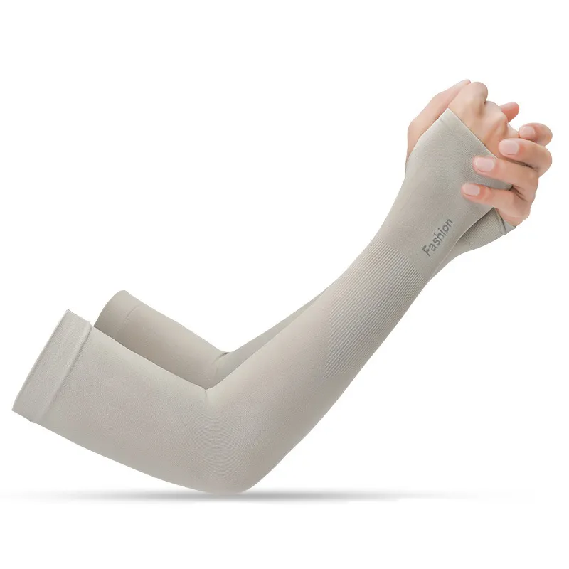 Summer Outdoor Sports Sun Protection and Anti-ultraviolet Pure Color Ice Silk Sleeves Fingerless and Finger sleeves