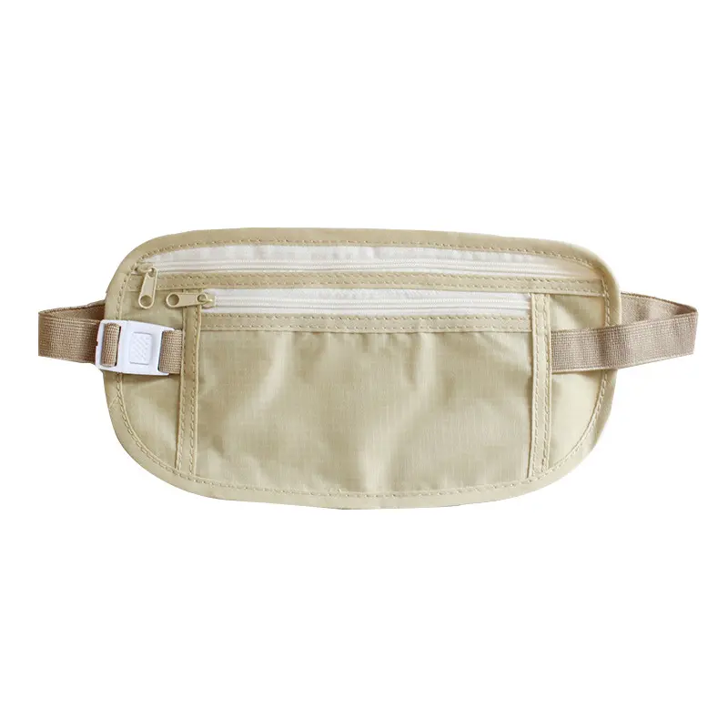 Anti-Theft Travel cell phone mini waist pouch bag custom logo ultra-thin Secret Hide belt Wallet Money Waist Bag for men women