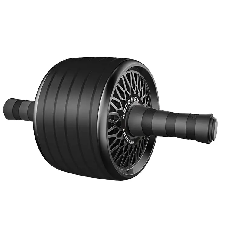 Abdominal exerciser, double wheel, rim roller resistance band