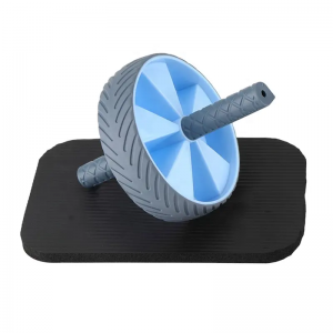 Dual abdominal ab wheel with mat fitness exerciser abdomonal ab wheels
