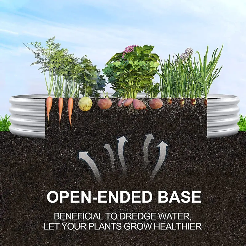 Galvanized Raised Bed Kit Galvanized Planter Raised Boxes Outdoor Oval Large Metal Raised Garden Beds Vegetables