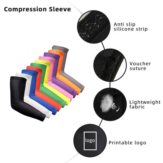 UV Sun Protection Cooling Compression Sports Arm Sleeve Cycling Fishing Cycling Sublimation Blank Arm Sleeves