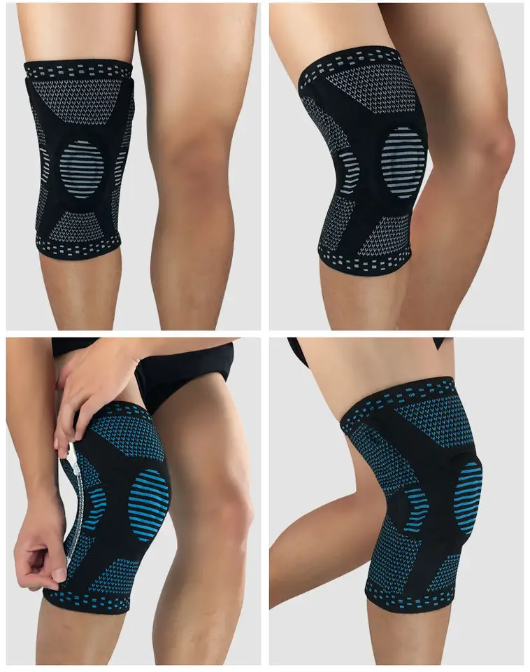 Professional sports knee pads fitness spring support silicone anti-collision knee pads riding leggings basketball climbing guard