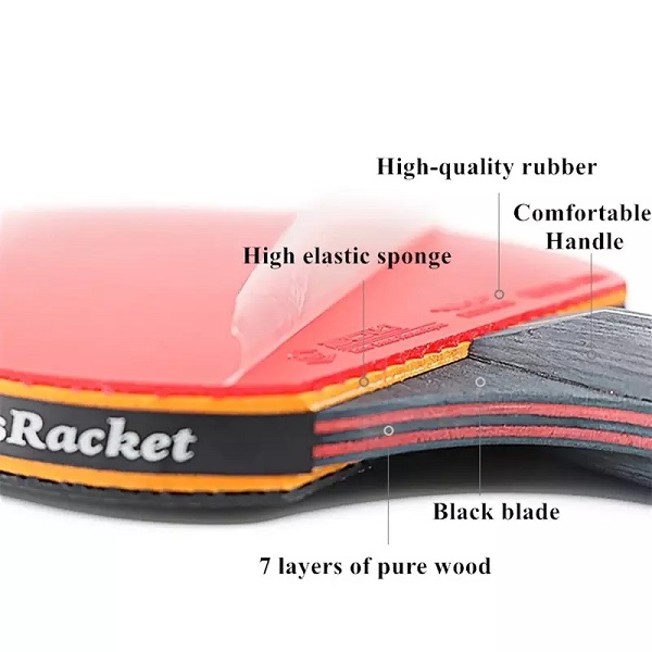 Best Selling 2pcs Professional 6 Star Table Tennis Racket Ping Pong Racket Set Pimples-in Rubber Hight Quality Blade Bat Paddles