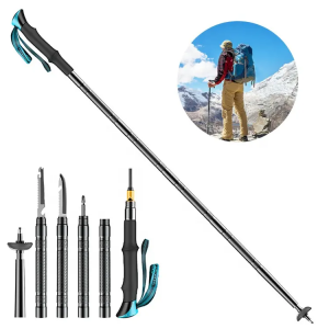  Collapsible Aluminium Multifunctional Tactical Trekking Survival Pole Tactical Walking Stick