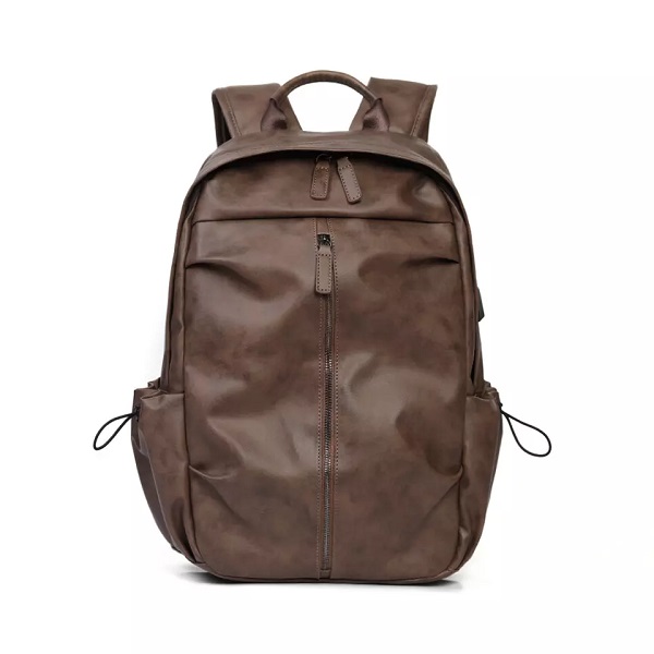 2022 New Brand Bag Custom Travel Knapsack 15 Inches Large Capacity PU Leather Laptop Backpack With USB Charge Port Featured Image