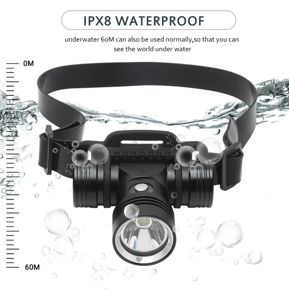 LED diving headlight flashlight