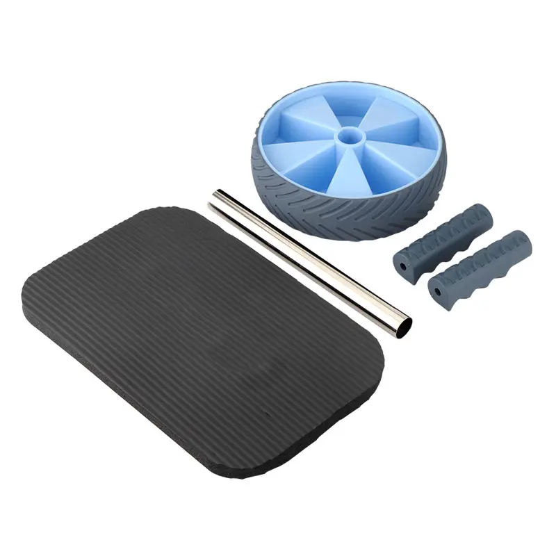 Dual abdominal ab wheel with mat fitness exerciser abdomonal ab wheels