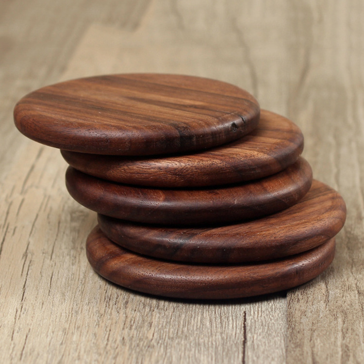 walnut coaster square round tea coaster wooden insulated mat dining table mat wooden placemat tea coaster Featured Image