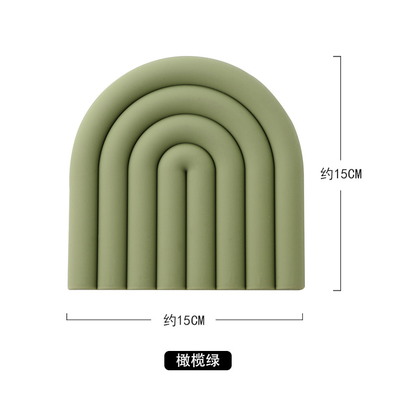 Nordic Modiran rainbow silicone mat pot mat heat insulation mat dining table mat heat resistant high temperature resistant coaster thickened and scalded