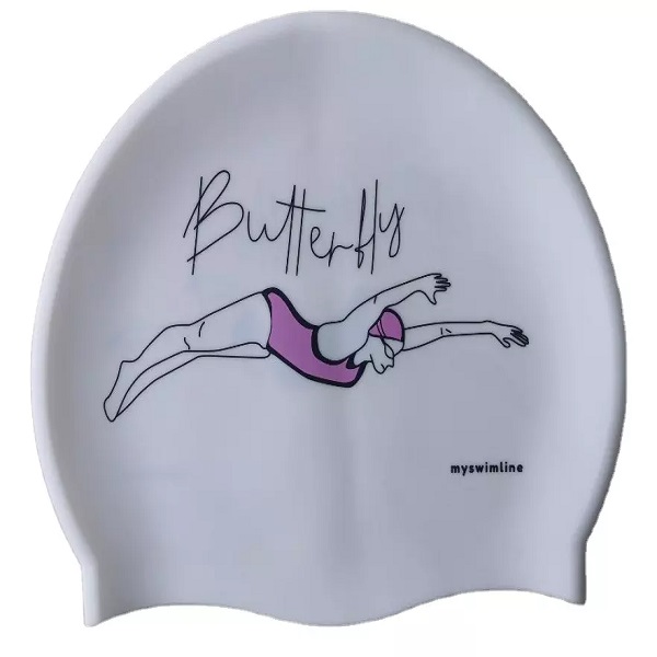 OEM Customized Printed Logo Brand Suitable Seamless Silicone Swimming Cap Featured Image